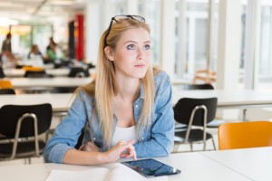 young student girl learning
